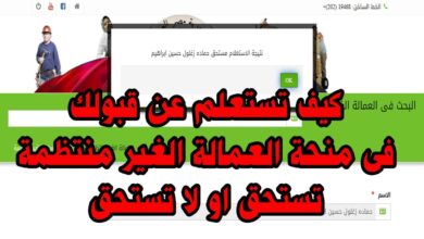 الاستعلام عن منحة العمالة الغير منتظمة