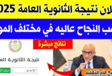 نتيجة الثانوية العامة 2025