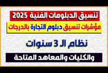 تنسيق الدبلومات الفنية 2025