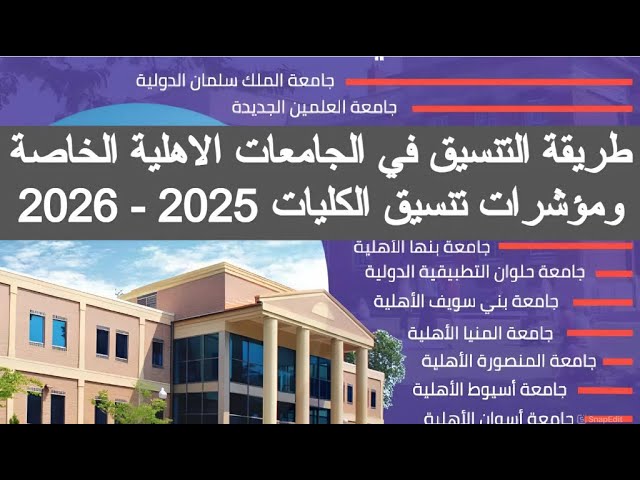 تنسيق جامعة القاهرة الأهلية