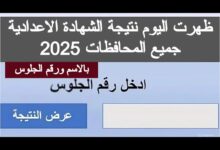 نتيجة الشهادة الإعدادية الدور الثاني 2025